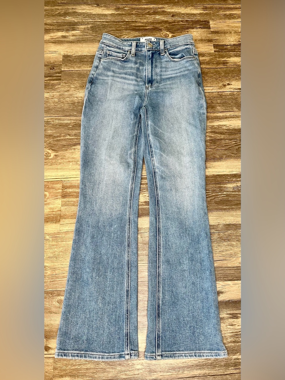 PAIGE Claudine Jeans Womens 25 High Rise Flare Light Wash Stretch Denim